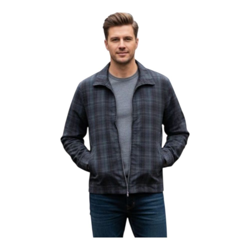 GAP Plaid Jacket Cotton Nylon Full Zip VINTAGE Y2K 2002 EUC Mens XL Unisex Green